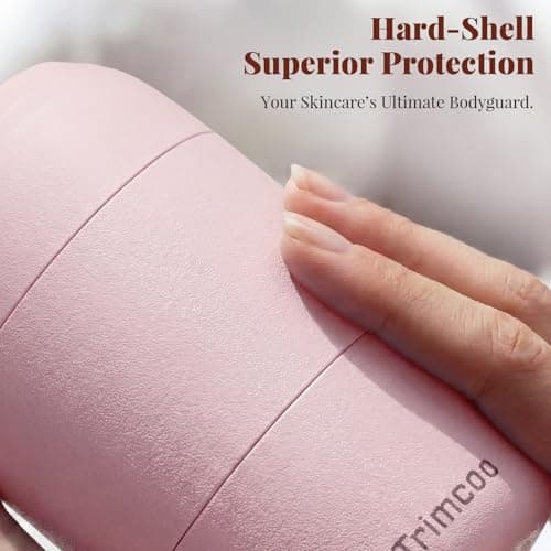 Trimcoo New Travel Toiletry Containers [Ultra Leakproof] TSA-Approved, PLA Hard Shell Jars with 5 Magnetic Labels, Wide Mouth Bottles for Lotion, Cleanser, Shampoo, Conditioner, Pink, 3 Pack, 2OZ - Thumbnail 3