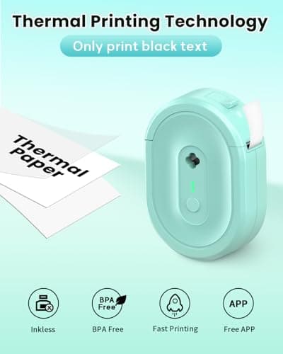 NADAIIN N12 Label Maker Machine with Tape, Portable Thermal Label Printer, Mini Labeler Wireless Bluetooth Label Makers for Home Office Kids Items - Thumbnail 4