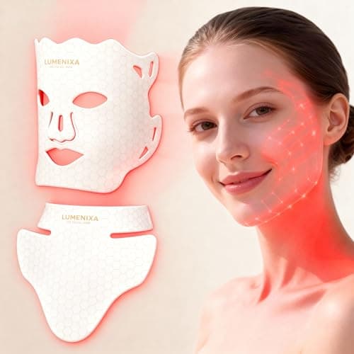 LUMENIXA Red Light Therapy for Face and Neck, 7 Colors LED Facial Light Therapy Mask - Birthday, Christmas, Mothers Day, Valentines Day, Self Care Gifts for Her Women Mom Best Friend Wife Teacher - Thumbnail 2