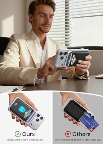 Nepagz For MagSafe Wallet, 5-Card Holder with RFID Blocking, Vegan Leather Slim Magnetic Wallet, Bottom Card Ejection, for iPhone 17/16/15/14/13/12 Series, Not for Mini,Black - Thumbnail 4