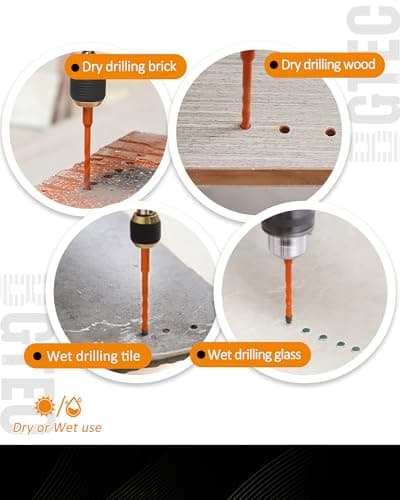 Four Blade Serrated Eccentric Masonry Drill Bit BGTEC - 10PCS 3/16" - 1/2" Carbide Concrete Drill Bits for Masonry/Brick/Concrete/Tile/Glass/Wood/Plastic/Marble - Thumbnail 4