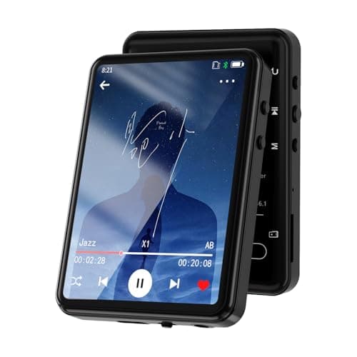 Tengsen 32GB MP3 Player with Bluetooth 5.3, Speaker, FM Radio, E-Book, Shuffle/Repeat Play, Full Touch Screen for Meetings, Lectures, Fitness, SD Card Slot, Black - Image 1