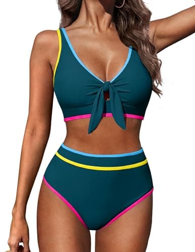 Hanna Nikole Women High Waisted Bikini Sets 2026 Blue Green