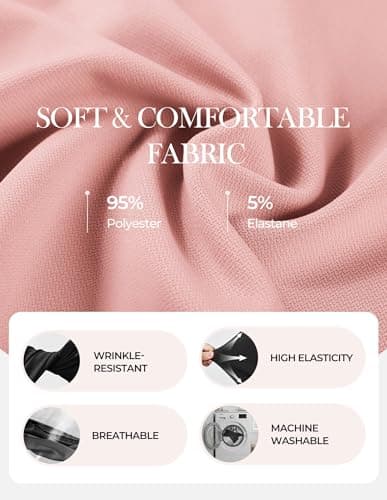 GRACE KARIN Business Work V Neck Dress for Women Summer Sleeveless Dress A Line Midi Dress Light Pink XL - Thumbnail 5