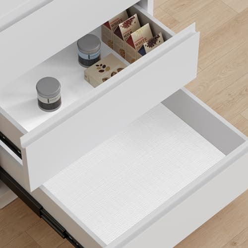 StaHom Drawer Liner, Shelf Liners for Kitchen Cabinet Waterproof & Oil-Proof Cupboard Liner Non-Slip Drawer Mat PVC Material Non Adhesive Kitchen Liner for Countertop White 17.5 x 78.7 - Thumbnail 5