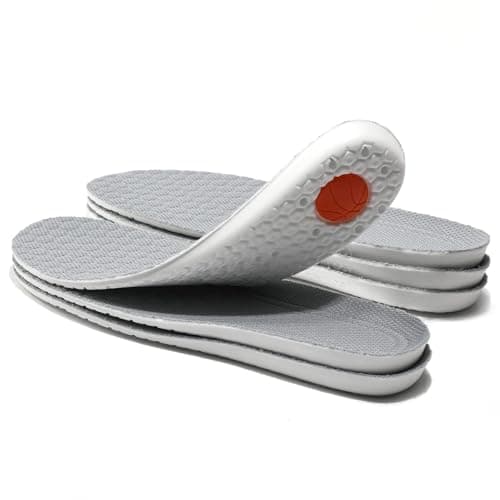 XINIFOOT 3 Pairs Premium Comfort Shoe Replacement Insole, Shock Absorption Elastic Cushion Inserts, Breathable Shoe Inner Soles for Men Gray - Image 1