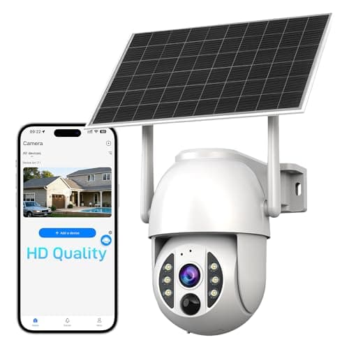 4G LTE 3K Security Cameras, Wireless Solar Powered Security Camera Outdoor, IP66, HD Color Night Vision, AI Triple Detection, 360° Auto Tracking, Smart Cameras for Home Securitym, No WiFi Required - Image 1
