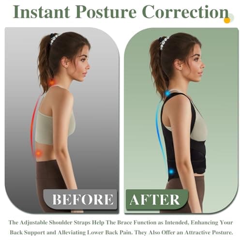 Posture Corrector for Women - Back Brace, Adjustable & Breathable - Upper Back Pain Relief, Shoulder Straightener - Improves Posture, Corrects Hunchback - Ideal for Office, Daily Wear & Exercise - Medium - Thumbnail 2
