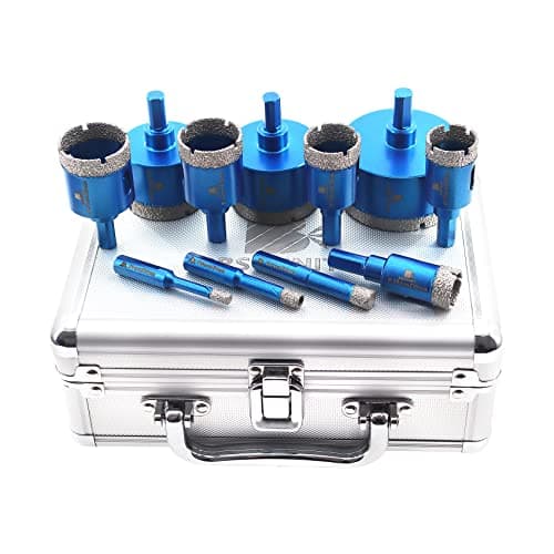 Diamond Core Drill Bit Set - BRSCHNITT Hole Saw Kit for Porcelain Tile Ceramic Marble Granite Drilling, 11pcs Bits with Triangle Shank（6/8/10/20/25/28/32/35/45/50/65mm）, KIT3, BDB54911405R103 - Thumbnail 5