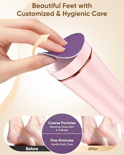 Electric Foot Callus Remover Rechargeable, Portable Electronic Foot File Pedicure Tools, Waterproof Foot Scrubber File, Professional Pedicure Kits, Foot Care for Dead Skin Ideal Gift - Thumbnail 6
