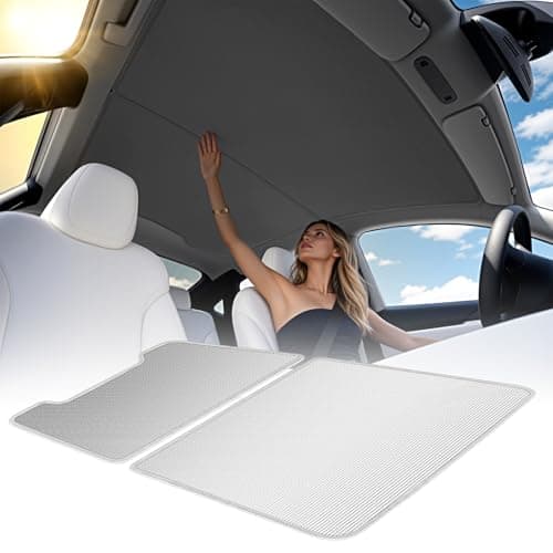 Nmoiss Tesla Model Y Juniper 2025-2026 Sunshade Roof [Never Sag, UPF50+ 99% UV Block] Ice Crystal Cooling Sun Shade with Reinforced Fixing Clips, Reduce Heat & Save EV Battery, Easy Install Sunroof - Image 1