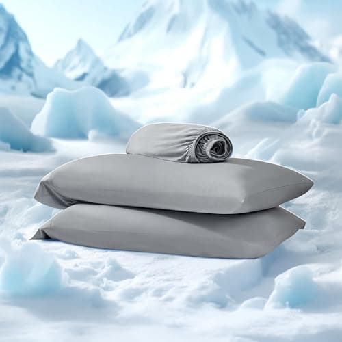 Regency Heights King Sheet Sets 3 Piece, Cooling Spandex Sheet,Fade Resistant Fitted Sheet & Pillowcases, All Elastic Fits Up to 15" Mattress, Breathable & Moisture-Wicking for Hot Sleepers, Gray - Thumbnail 2