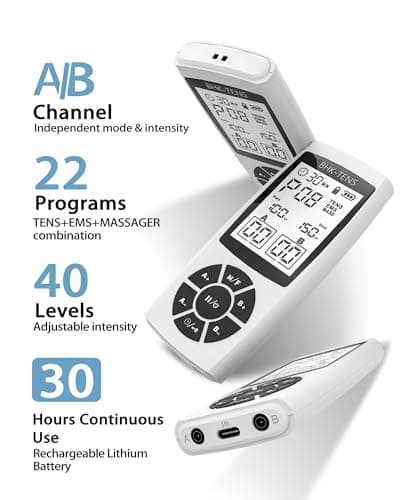 BHK-TENS EMS Muscle Stimulator for Pain Relief Therapy, Electronic EMS TENS Unit Machine for Shoulder Pain Relief, Tens Massager for Neck Pain Relief, Sciatica Pain Relief - Thumbnail 2