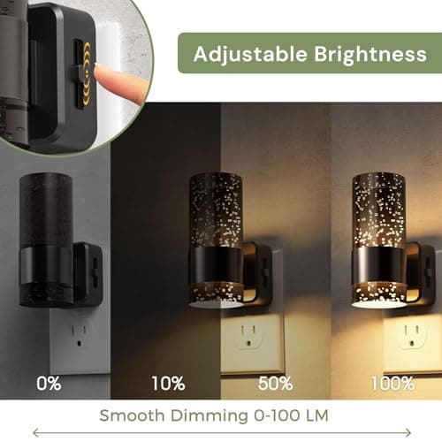 L LOHAS LED Night Lights Plug into Wall, 2 Pack Acrylic Bubble Night Light,Dimmable Nightlight with 0-100 LM, 3000K Plug in Night Light with Dusk to Dawn Sensor, for Bathroom Hallway Bedroom - Thumbnail 3