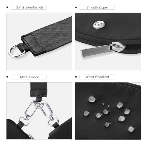 Mini Zip Around Dual Pouch Wristlet With 2 Straps Wristlet Keychain Wallet for Women Coin Purse Small Cute for Teen Girl - Thumbnail 5