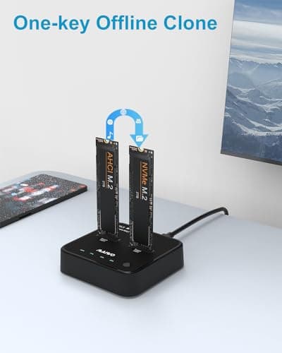 MAIWO MacBook AHCI (M Key B&M Key) SSD NVMe Duplicator, USB3.2 Type-C 20Gbps M.2 Clone Docking Station, Compatible with M.2 SSD 2230/2242/2260/2280, Support One-Key Offline Clone Function (K3016P2+) - Thumbnail 5