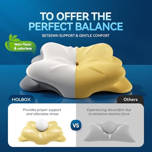 MOLBOX Cervical Neck Pillow for Neck Pain, Ergonomic Memory Foam for Side & Back Sleepers - Thumbnail 6