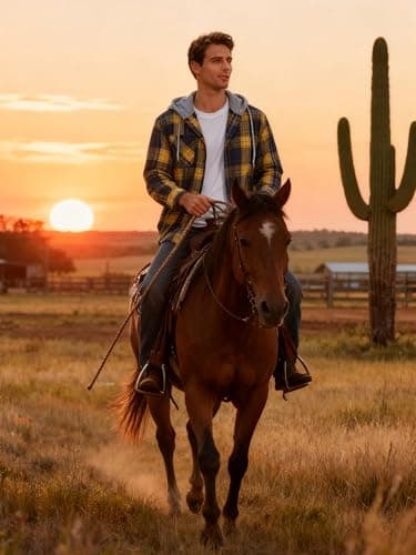 3-Pack Men's Plaid Hooded Button-Up Shirts Long Sleeve Cotton Hoodies Loose Fit Casual Tops Flannel Shirt - Thumbnail 3