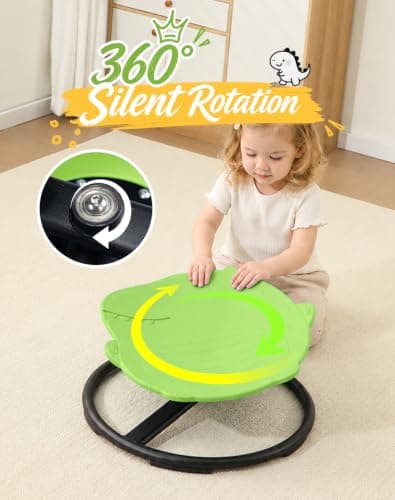 Dinosaur Spinning Chair for Autistic Kids – Sensory Spinning Toy, Spin Chair for Kids Autism, Sensory Swivel Seat for Balance, Coordination, Focus & ADHD Support, Autism Sensory Products(Green) - Thumbnail 6
