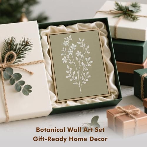 DAJONART Neutral Boho Botanical Wall Art Set of 4, Sage Green Abstract Prints Framed Canvas for Kitchen, Japandi, and Earth Tone Home Decor, Abstract Boho Wall Decor, Botanical Canvas Art,11x14 in - Thumbnail 6