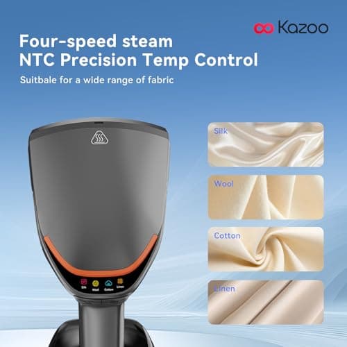 Handheld Steamer for Clothes, 1800W Portable Garment Steamer with 30s Fast Heat, 4 Fabric Modes for Silk/Wool/Cotton/Linen, 255ml Detachable Tank, Wrinkle Remover Iron Press with Lint Brush - Thumbnail 2