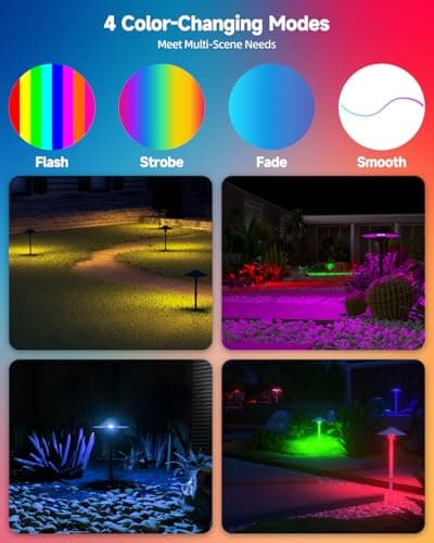 Noobibaba T10 LED Bulb Color Changing, RGB T10 T5 Wedge Base LED Bulb 12V-24V for LED Landscape Light Bulbs, Warm White+15 Multicolor Christmas Decoration Lights (3 Bulbs and one Remote) - Thumbnail 3