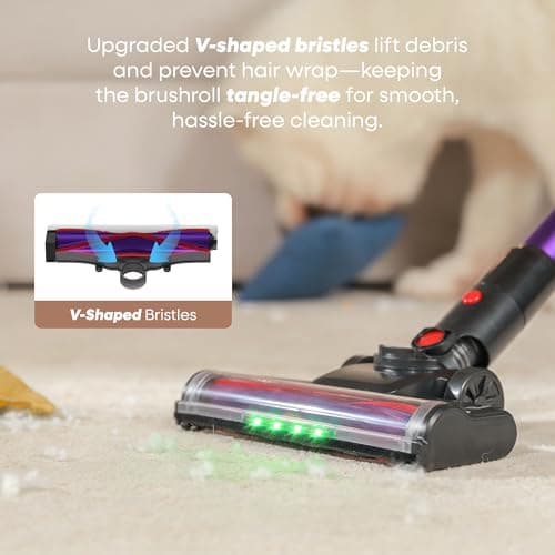 UNINELL HOME UV2 Cordless Vacuum Cleaner, 48000Pa/550W Vacuum Cleaners for Home, Lightweight Stick Vacuum with 65Mins Runtime, Self-Standing&Wall Mount Charging, Tangle-Resistant Vacuum for Pet Hair - Thumbnail 5
