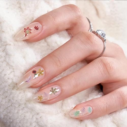 AIPULIDUO 600Pcs 3D Mixed Colorful Flower Nail Art Charms Sequins Decals Colorful Mixed Leaves Daisy Design Slice Nail Flowers Ultra Wood Pulp Flakes Sequins 3 - Thumbnail 6