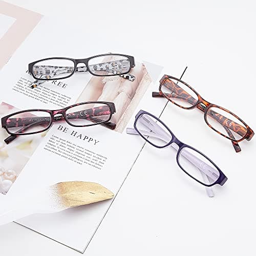 EYEGUARD Readers 4 Pack of Thin and Elegant Womens Reading Glasses with Beautiful Patterns for Ladies 6.00 - Thumbnail 6