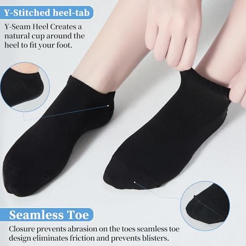 Corlap Women's Ankle Cotton Socks - No Show Low Cut Athletic Running Soft Thin White Socks 6 Pairs - Thumbnail 3