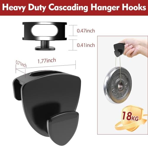 Latoxcaa Space Saving Hanger Hooks 20Pcs, Upgrade Heavy Duty Space Saver Hangers Connector Hooks for Clothes, Premium Hanging Closet Organizer for Dorm, Ganchos para Colgar Ropa, Black - Thumbnail 3