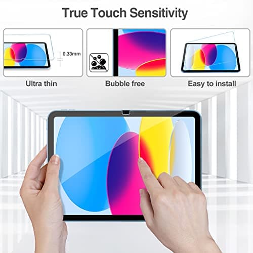 ProCase 2 Pcs Screen Protector for iPad A16 2025 11th Generation 11 Inch/iPad 10th 2022 10.9 Inch, Tempered Glass Film Guard -Clear - Thumbnail 4