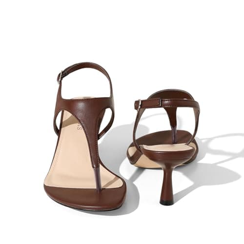 TopWalks Heeled Sandals for Women Flip Flops Thong heel Sandals Open Toe high Heels Slip On Summer Beach Strappy Shoes - Thumbnail 5