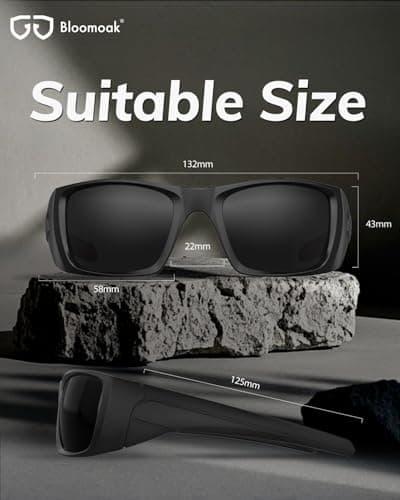 Bloomoak CAT 4 Super Dark Sunglasses | UV 400 | For Photophobia & Eye OPS & Light Sensitivity | Wraparound with Side Protection for Men & Women - Thumbnail 6