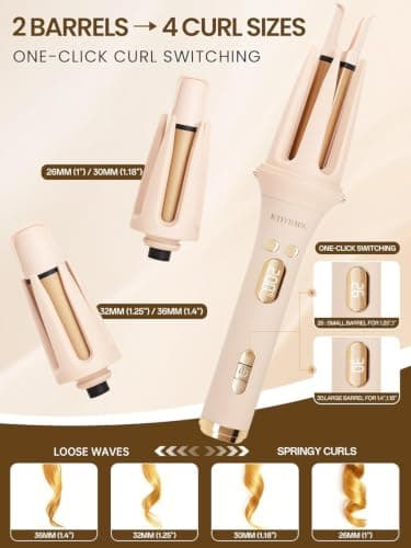 KTIVHMIC 3-in-1 Automatic Curling Iron,Rotating Curler&Straightener Brush - Thumbnail 6