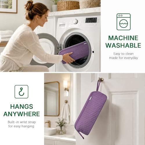 KarSyon Shark Flex Style Case for Dy son Airwrap Hair Dryer Brush Revlon Hair Tools Travel Bag Carrying Case Flat Curling Iron Organizer (Purple) - Thumbnail 6
