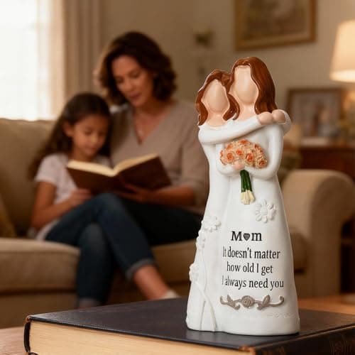 Ocosy Mother Daughter Figurine from Daughter, Sentimental Keepsake, Mom Birthday Gifts, Decorative Sculpture, White - Thumbnail 4