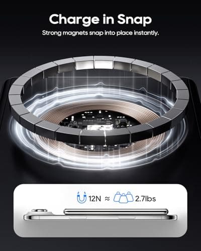 Kuulaa Magnetic Battery Pack 5000mAh, Ultra Slim Portable Charger with LED Indicator, PD 20W USB-C Fast Charging & Strong Magsafe Wireless Power Bank, Compatible with iPhone 17/16/15/14/13/12, Purple - Thumbnail 3