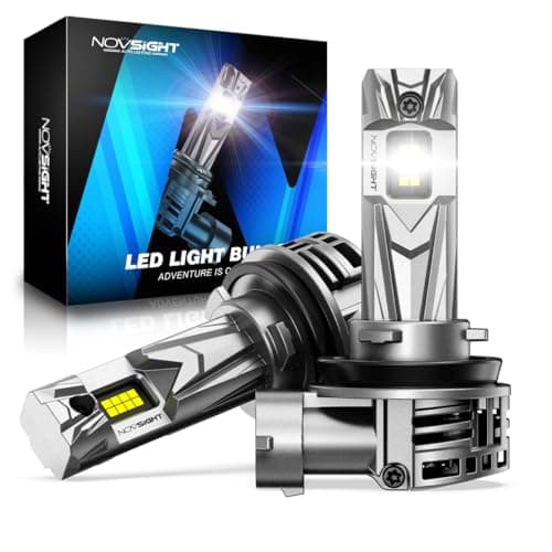 NOVSIGHT H11 H8 H9 Light Bulbs, 600% Ultra Bright 70W 6500K Cool White, 1:1 Halogen Fit Plug and Play, 50,000 Hour Lifespan, 98% CANBUS Ready, Pack of 2 - Image 1