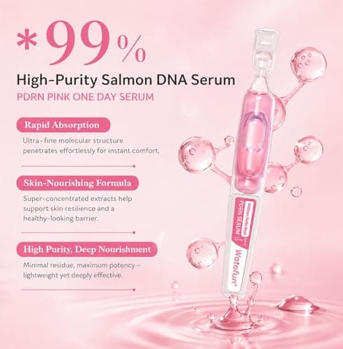Salmon DNA PDRN One Day Face Serum with Collagen for Deep Hydration, 99% Salmon DNA PDRN Ampoule for Sensitive Skin, Fast-Absorbing Korean Skincare Formula, Portable Vials 0.05 fl.oz x 20e - Thumbnail 3