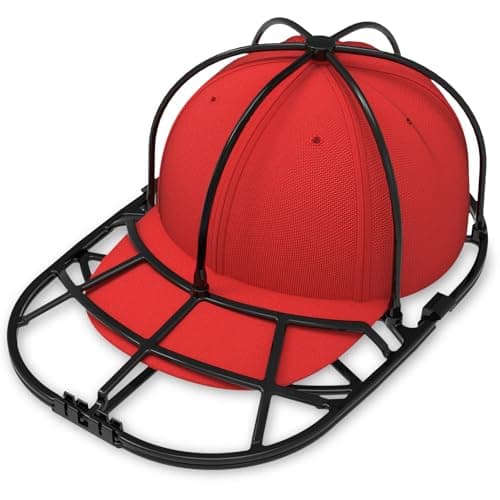 XQXA Hat Washer Cage for Baseball Caps - Hat Cleaner for Washing Machine & Dishwasher, Fits Adult & Kids Caps - Baseball Cap Washing Cage-Black - Image 1