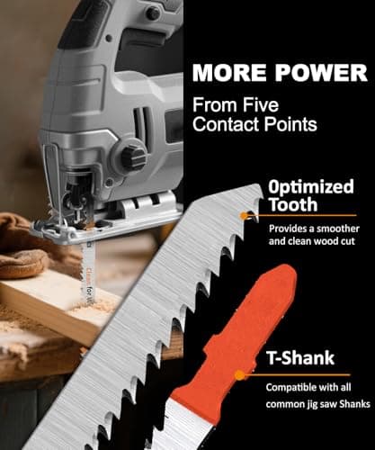 50PCS T Shank Jigsaw Blades Set - BGTEC HCS/HSS Jig Saw Blades for Wood, Plastic and Metal Cutting(T118A,T118B,T101AO,T101B,T101BR,T144D) - Thumbnail 3