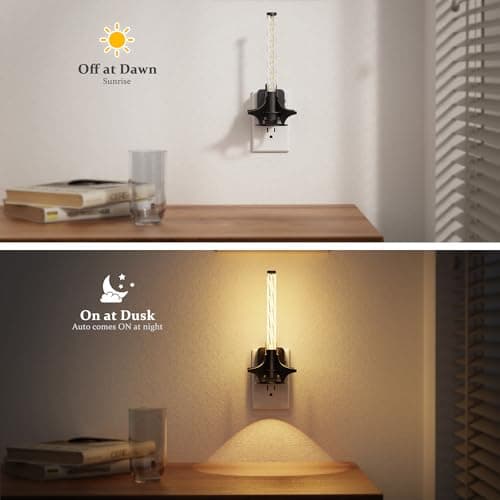 JandCase LED Night Light Plug into Wall, Dusk to Dawn Sensor, Dimmable 0-100LM Adjustable Brightness, 3000K Soft White Night Light for Bedroom, Bathroom, Stairway, Hallway, 1 Pack - Thumbnail 2