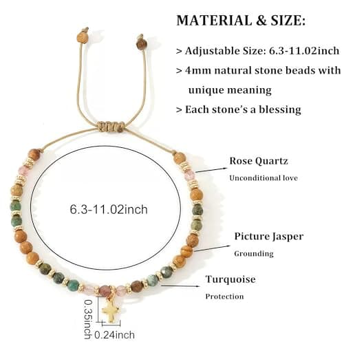 OVIFICEA Friendship Gifts Cross Bracelet for Women, Christian Gifts for Sister in Christ, Charm Bracelets for Best Friend, Daughter,Granddaughter, Mom on Birthday Christmas Baptism Easter Graduation - Thumbnail 3