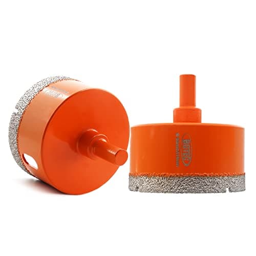 Dry Diamond Core Drill Bit, BGTEC 2Pcs 65mm 2-4/7" Vacuum Brazed Hole Saw with Triangle Shank for Porcelain Tile Ceramic Granite Marble Masonry