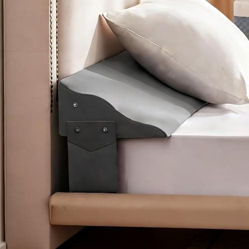 Paxato Full Size Bed Wedge Pillow for Headboard – Mattress Gap Filler Wedge (0–8"), Close Gap Between Headboard and Mattress, Stop Pillows Falling, Wave Wedge, Large Bed Pillow, Gray (54"x6"x10") - Image 1