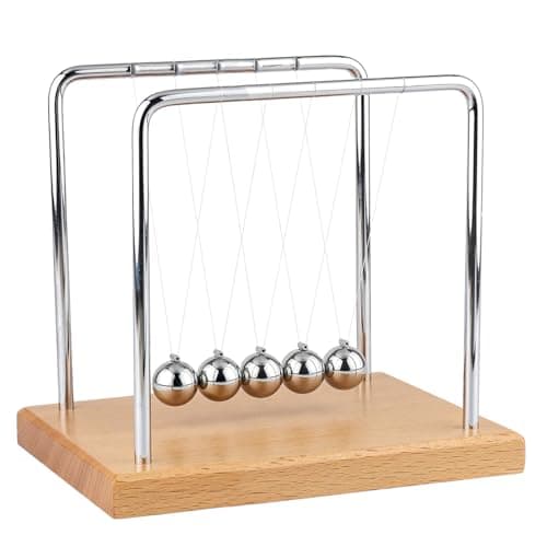 Smilesorg Newton's Cradle Balance Balls Fascinating Physics Gadget for Home and Office 7 Beads (5 Beads) - Image 1