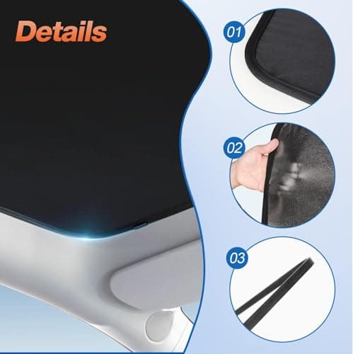 Tesla Model Y Sunshade Roof Never Sag UV Rays Protection Sun Shade for Tesla Model Y Heat Blocking Shades 2017-2024 - Thumbnail 4