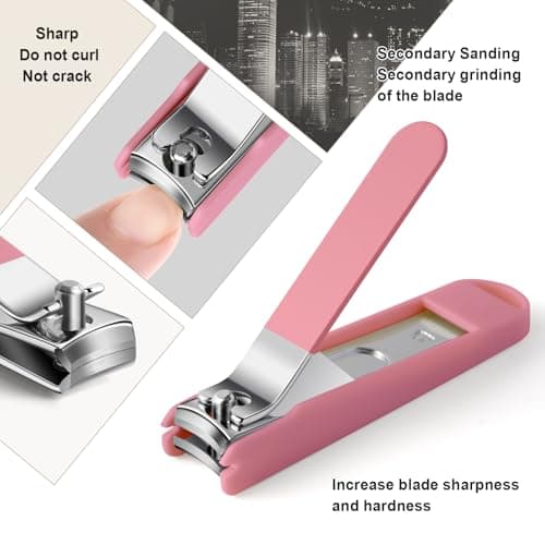 TTJHGYQO Nail Clippers and Beauty Tool,Portable Set Nail Clipper Set,Manicure Kit for Women,Manicure Set 6 in 1 AKA Sorority Gifts Nail Kit Suitable for for Women (AKA Pink) - Thumbnail 4