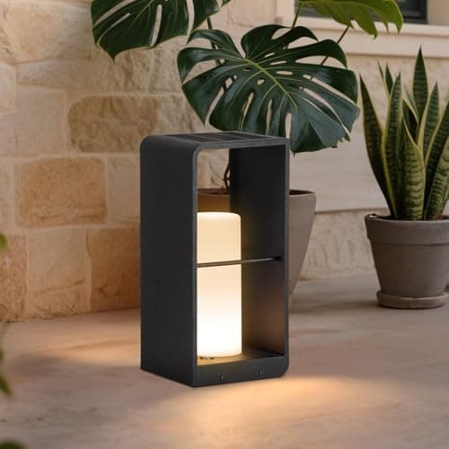 Linkmoon Outdoor Lights for Patio, IP65 Solar Lanterns Outdoor Waterproof, Dusk to Dawn Floor Lamp with 3000K LED, Solar Powered Landscape Lighting for Garden, Yard, Deck, Backyard, Porch and Path - Image 1
